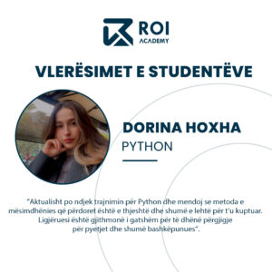 Read more about the article Studentja jonë, Dorina Hoxha, flet për përvojën e saj në trajnimin për Python